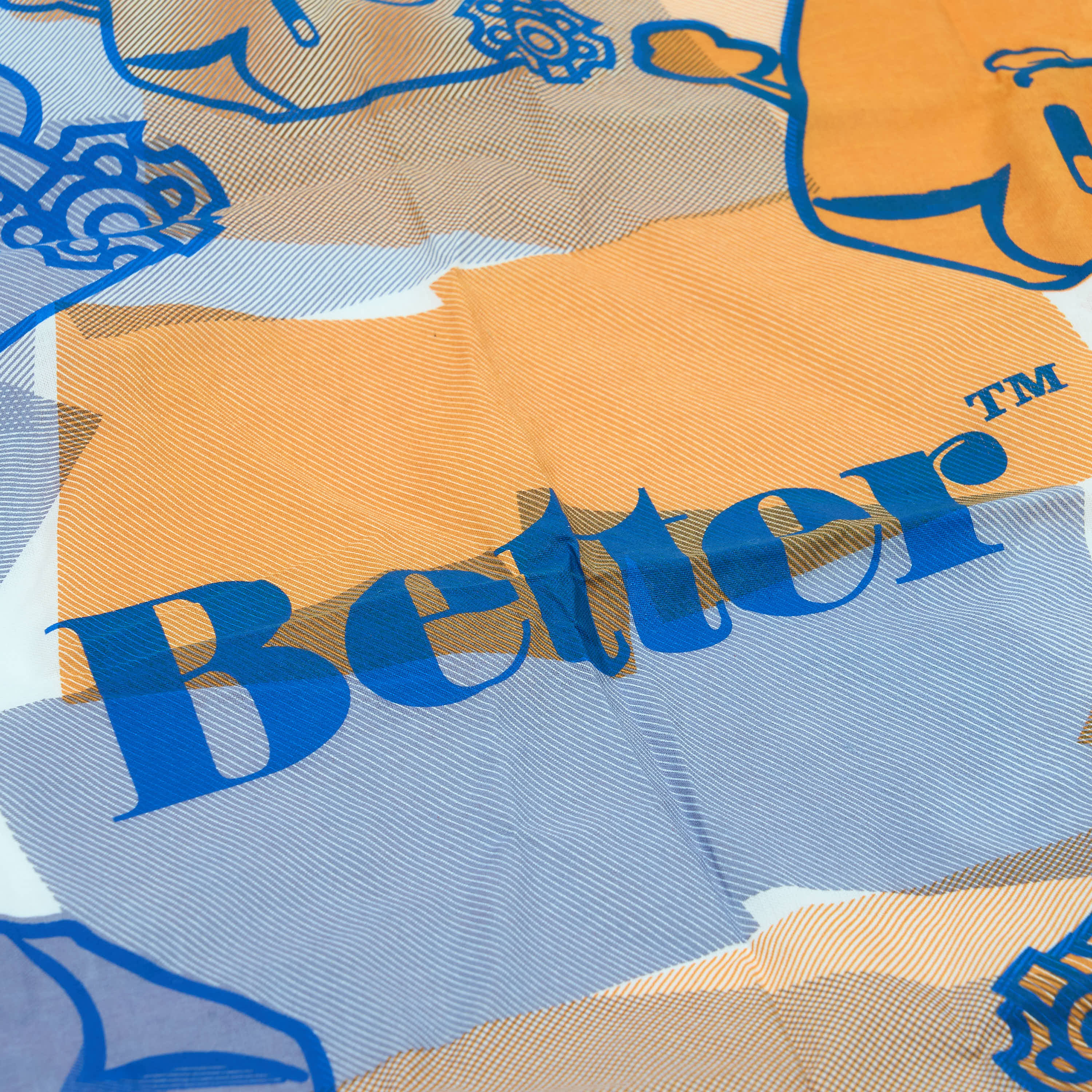 Geek Out Store/Better™Gift Shop/MADEINUSA - Heat Reactive Orange/Blue "Sticky Note" Bandana - Image 2